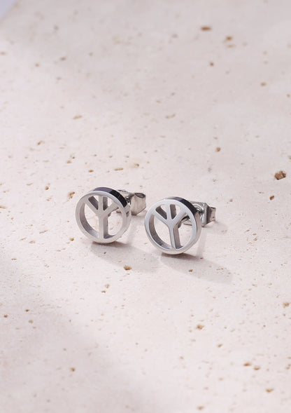Peace Sign Stud Earrings