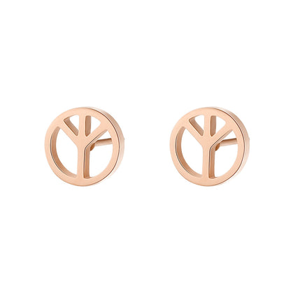 Peace Sign Stud Earrings