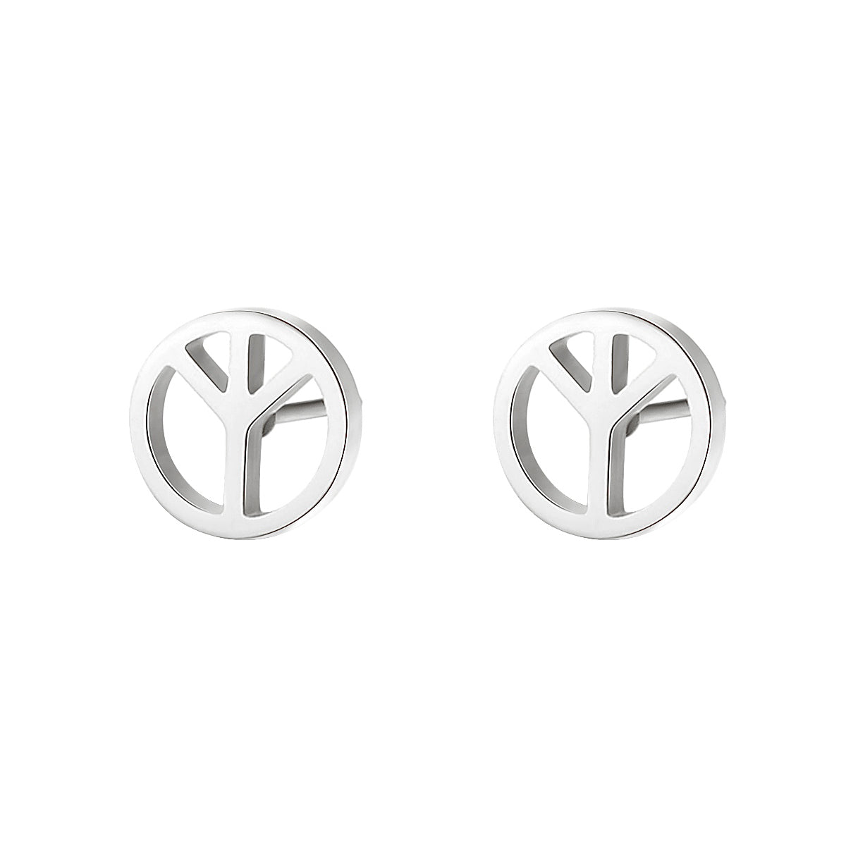 Peace Sign Stud Earrings