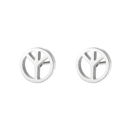 Peace Sign Stud Earrings