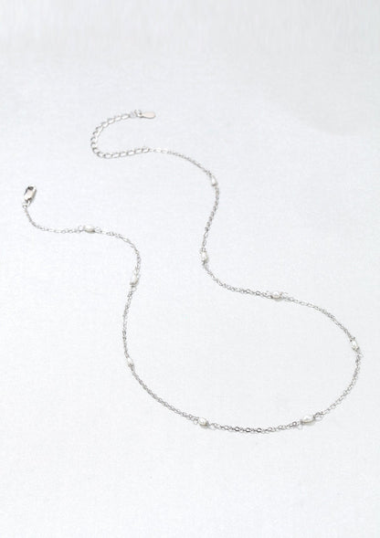 Pearl Chain Necklace Sterling Silver