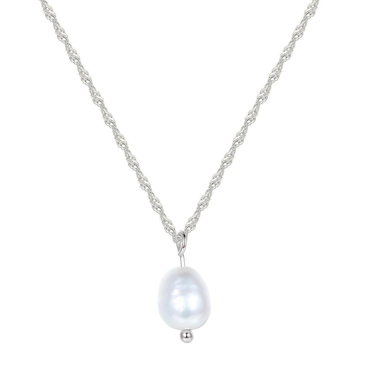 Pearl Pendant Necklace Sterling Silver