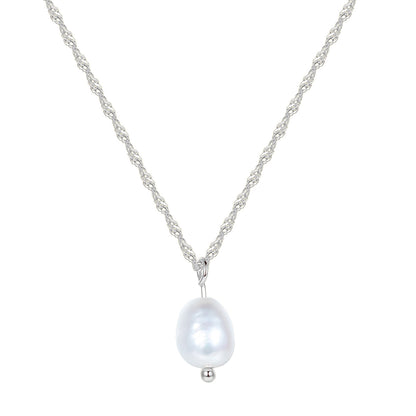 Pearl Pendant Necklace Sterling Silver
