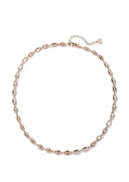 Puffed Mariner Chain Necklace Rose Gold