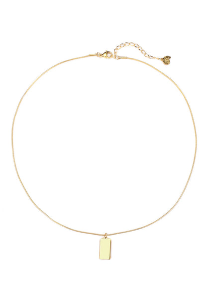 Rectangle Pendant Necklace Gold