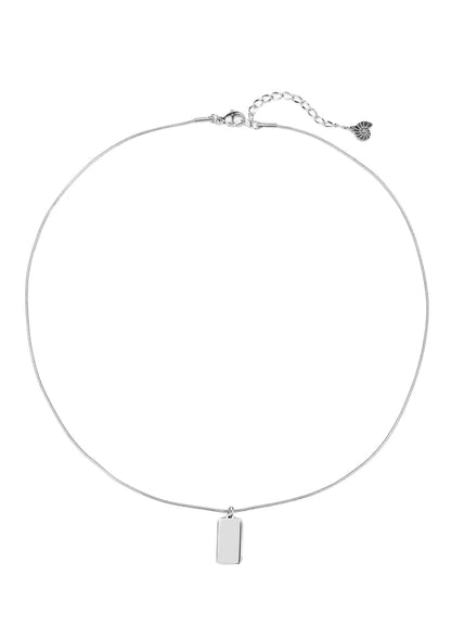 Rectangle Pendant Necklace Silver