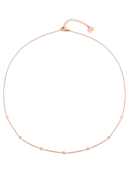 Rhombus Charm Delicate Necklace Rose Gold