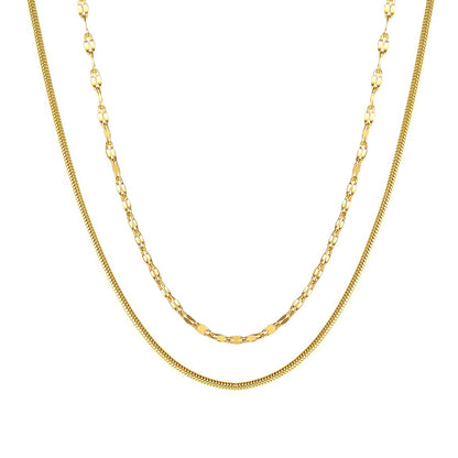 Rolo and Snake Chain Necklace Set