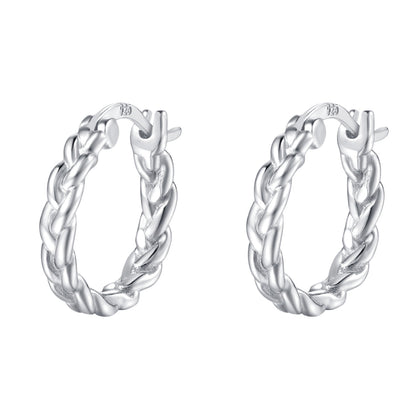Braided Hoop Earrings Sterling Silver