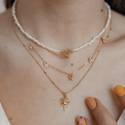 Rose Pendant Sterling Silver Gold