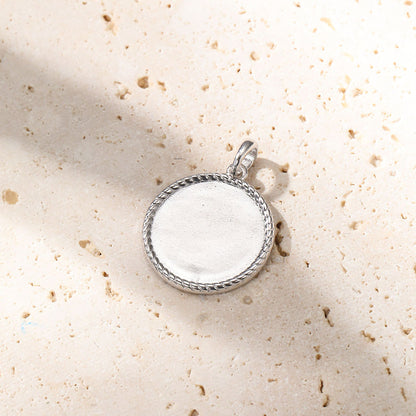 Round Rope Pendant Necklace Sterling Silver