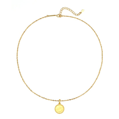 Round Rope Pendant Necklace Sterling Silver