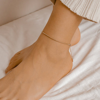 Round Snake Chain Anklet Rose Gold
