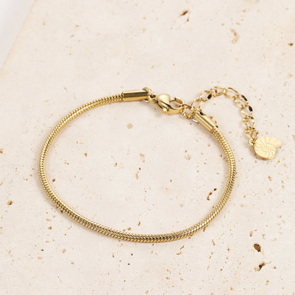 Round Snake Chain Bracelet Gold