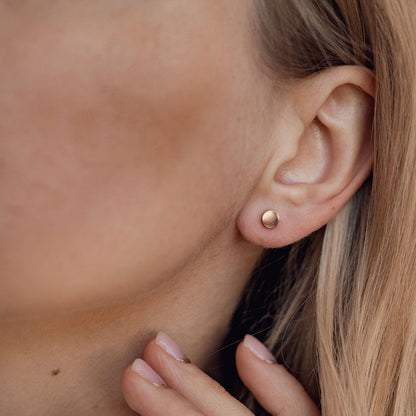 Circle Earrings in Rose Gold