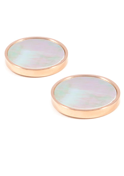 Shell Shine Stud Earrings Rose Gold