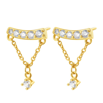 Shooting Star Stud Earrings Sterling Silver Gold