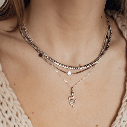 Small Circle Necklace Silver