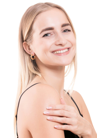 Small Round Hoop Earrings Gold