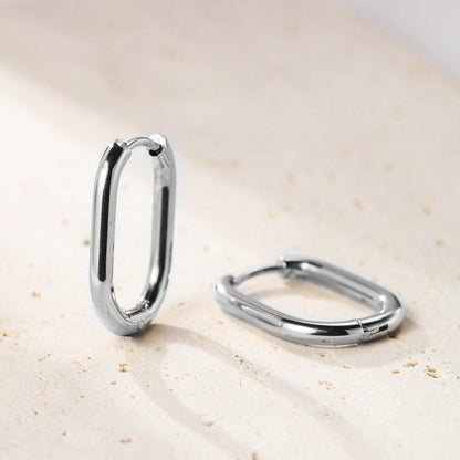 Small Thin Oval Hoop Earrings