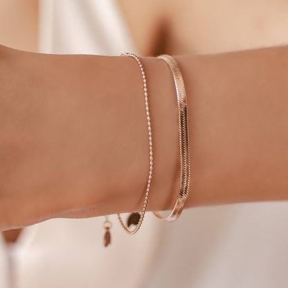 Snake and Bead Chain Bracelet Set