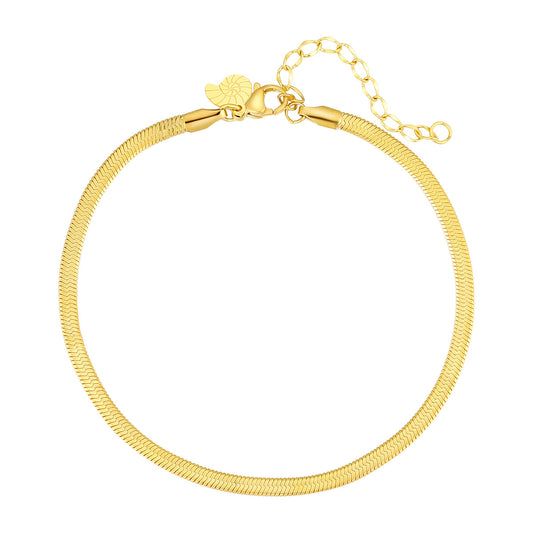 Snake Chain Anklet Gold