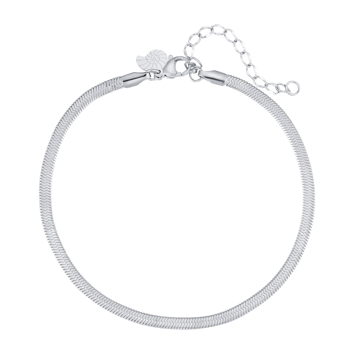 Snake Chain Anklet Silver