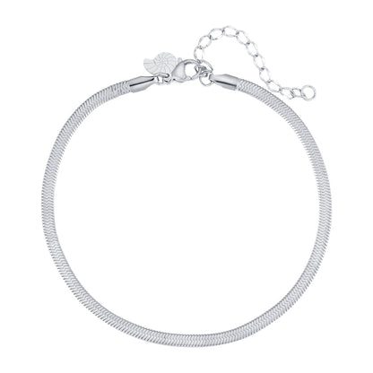 Snake Chain Anklet Silver