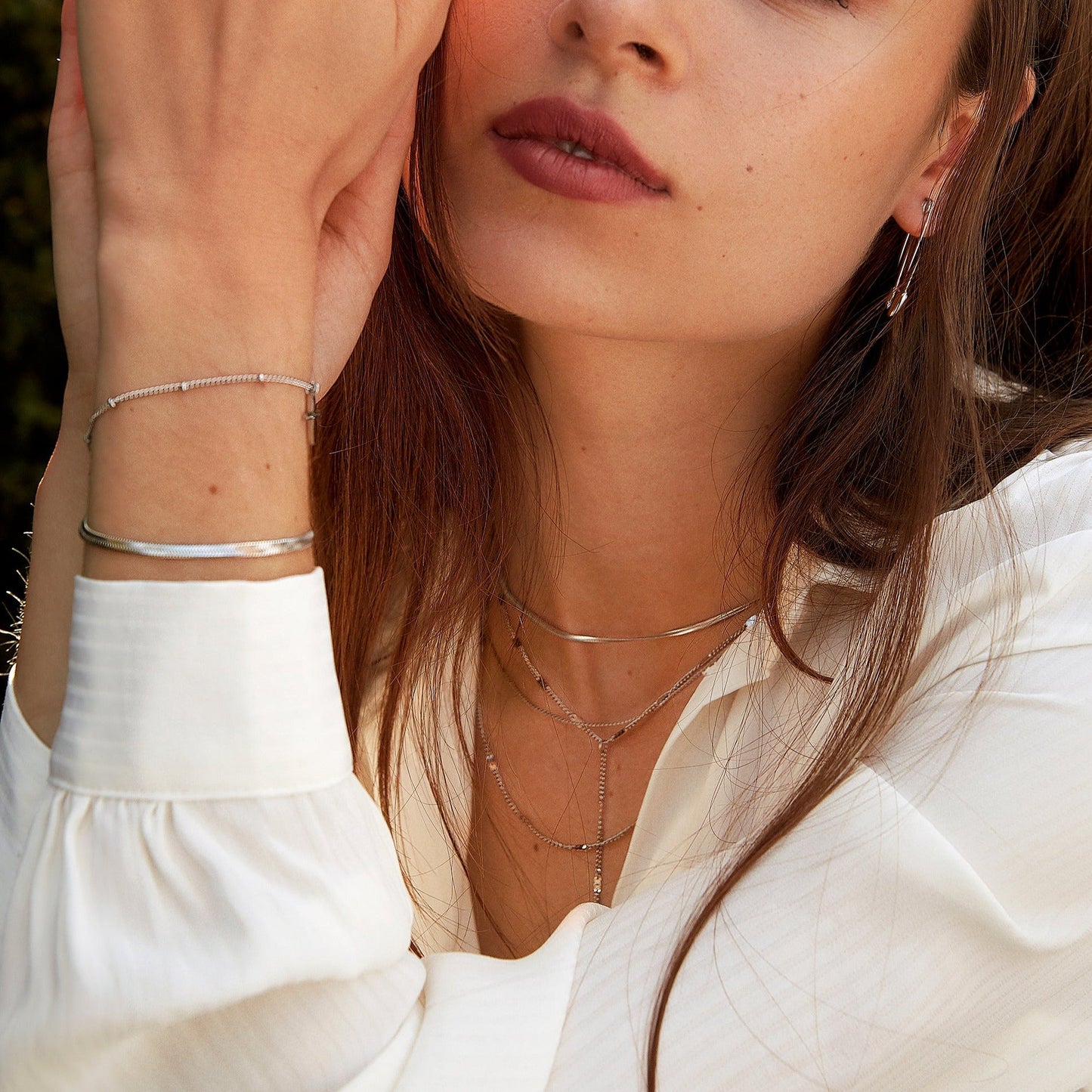 Snake Chain Bracelet Silver