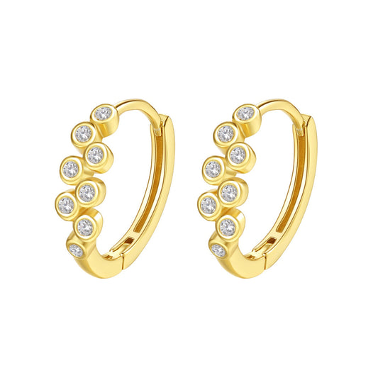 Sprinkle Huggie Hoop Earrings Sterling Silver Gold