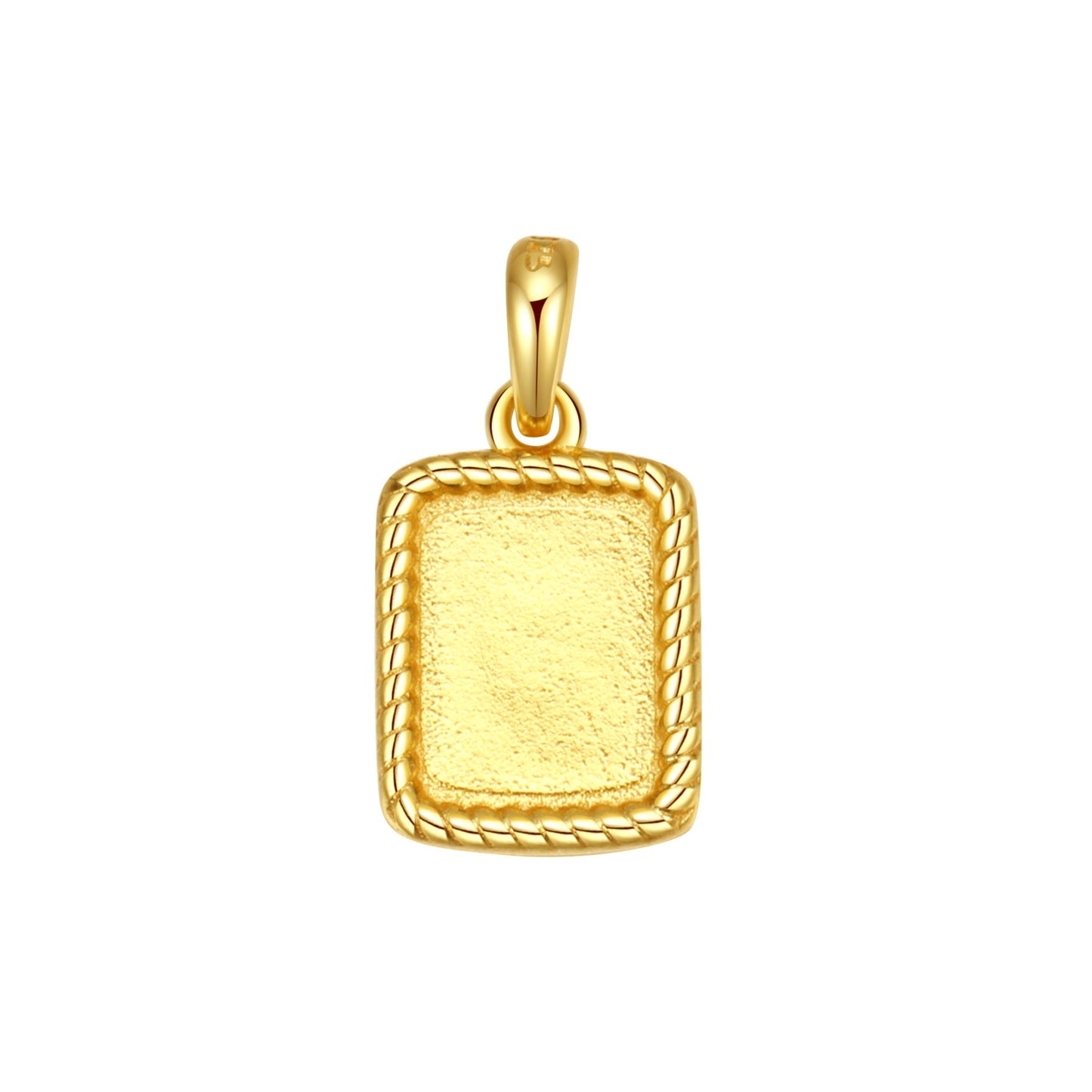 Square Rope Pendant Necklace Sterling Silver