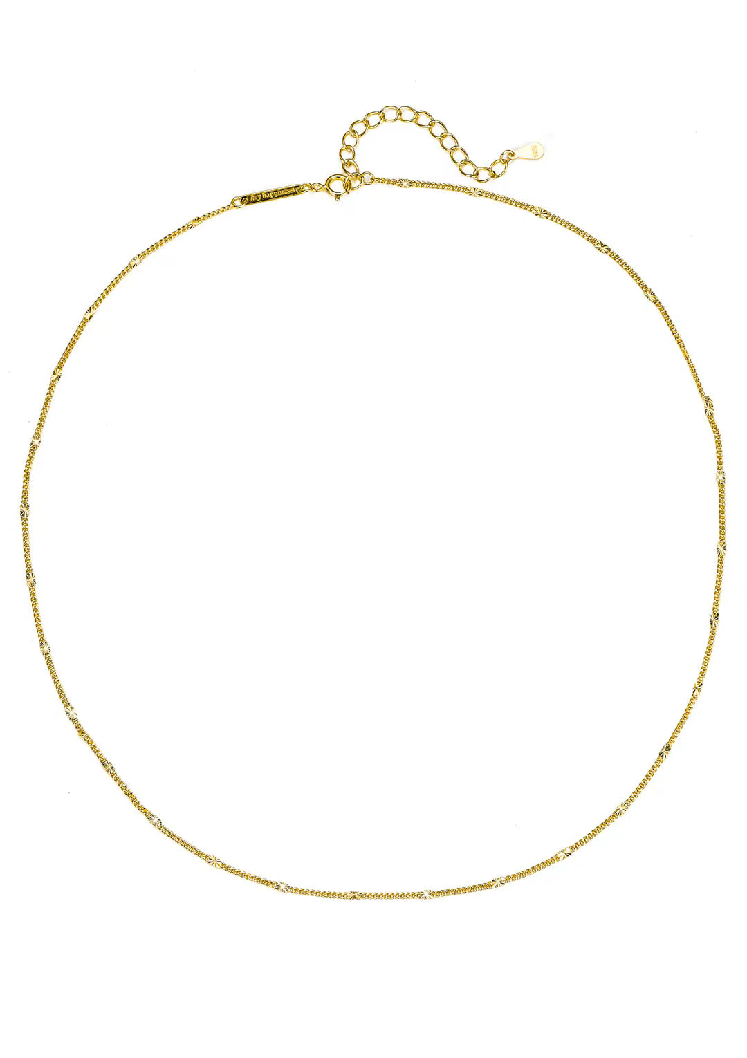 Delicate Starburst Chain Necklace Sterling Silver Gold
