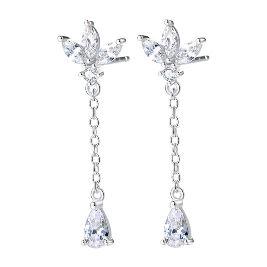 Teardrop Stud Earrings Sterling Silver