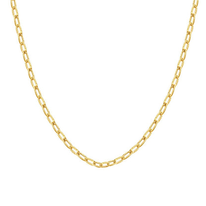 Textured Link Chain Necklace Gold