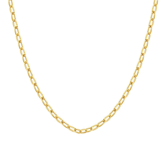 Textured Link Chain Necklace Gold