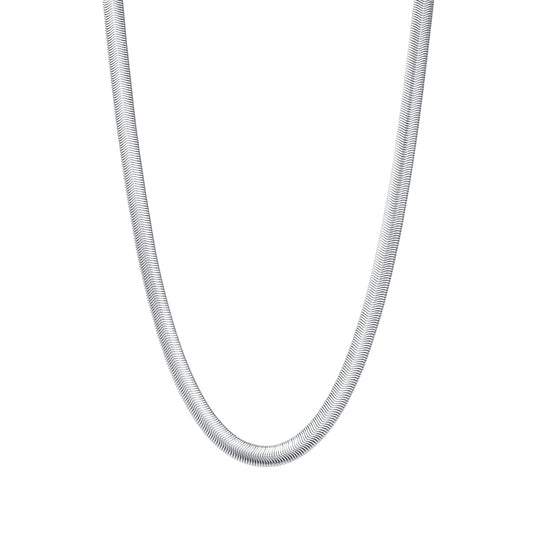 Thick Snake Chain Necklace Silver