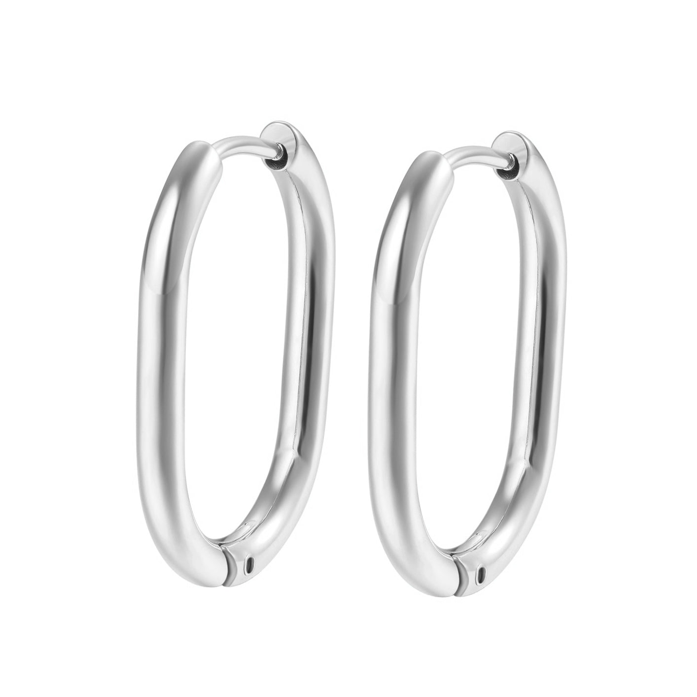 Thin Oval Hoop Earrings