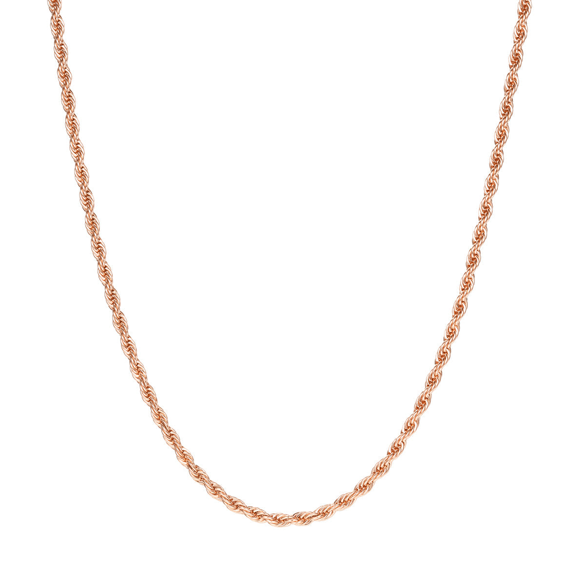 Thin Twist Chain Necklace Rose Gold