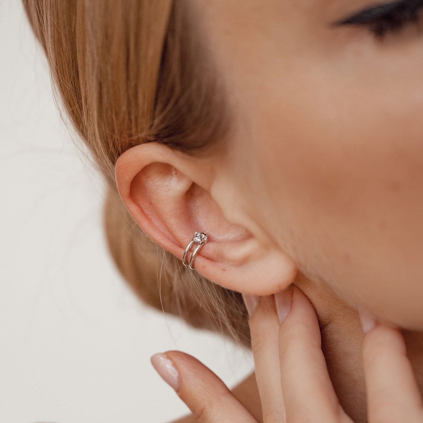 Three Star Ear Cuff Sterling Silver