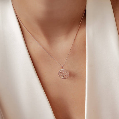 Tree of Life Pendant Necklace Sterling Silver