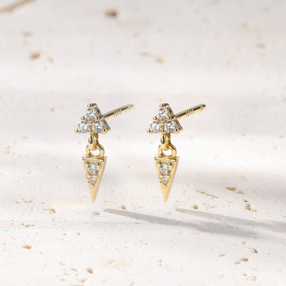 Trinity Spike Stud Earrings Sterling Silver