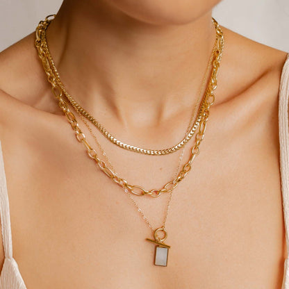 Trio Necklace Layering Set Gold