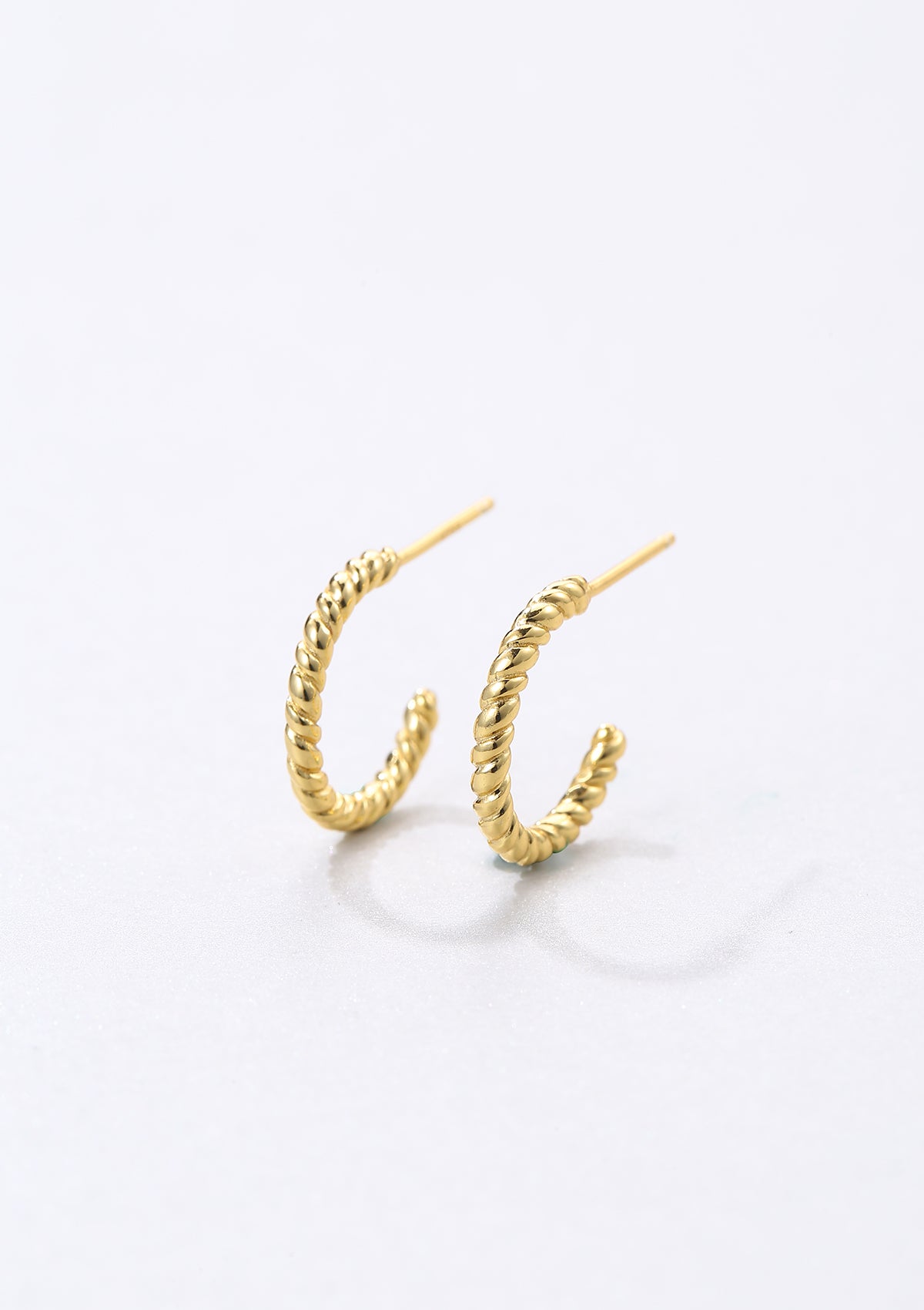 Twisted Hoop Earrings Sterling Silver Gold