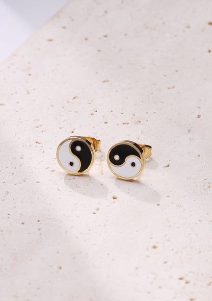 Yin Yang Stud Earrings