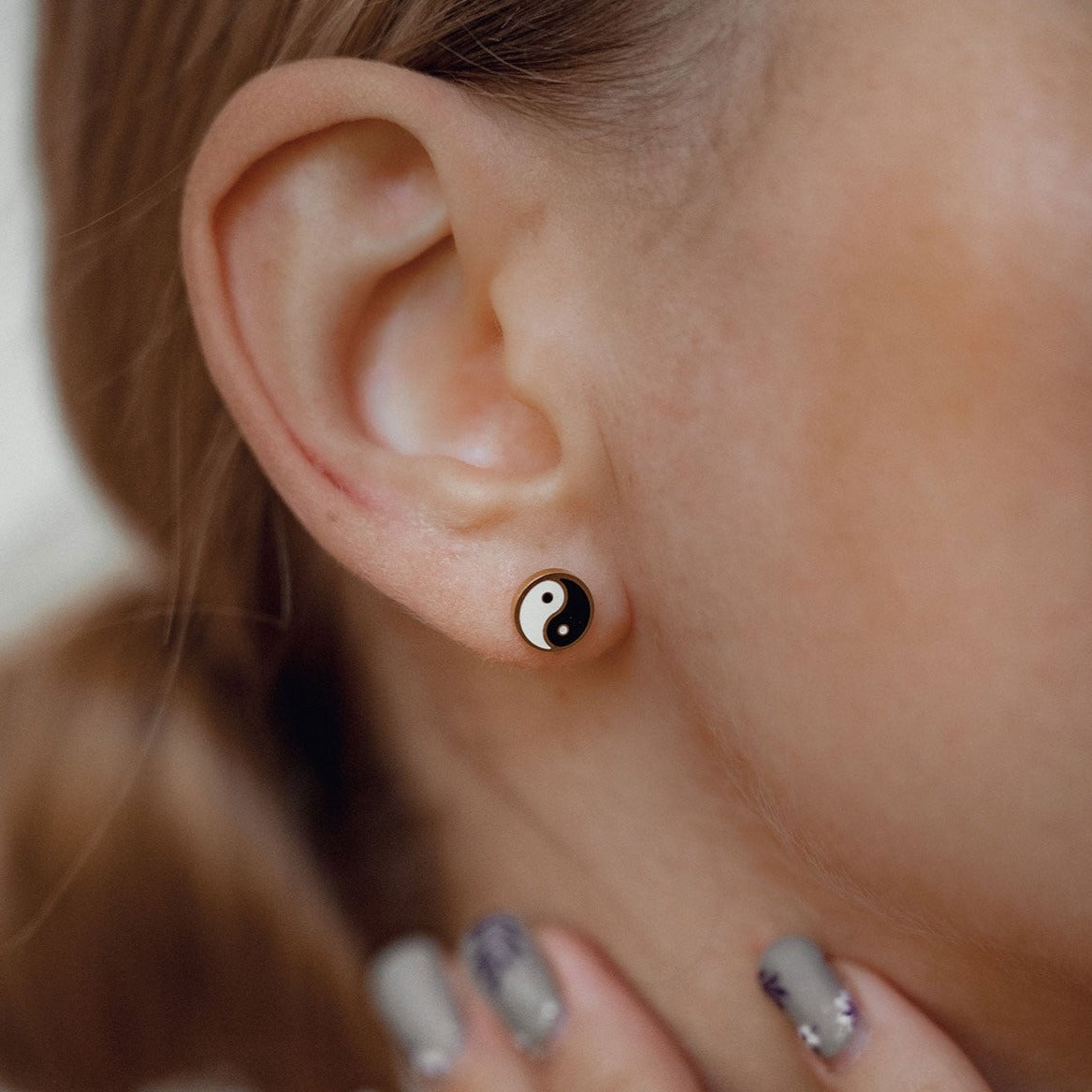 Yin Yang Stud Earrings